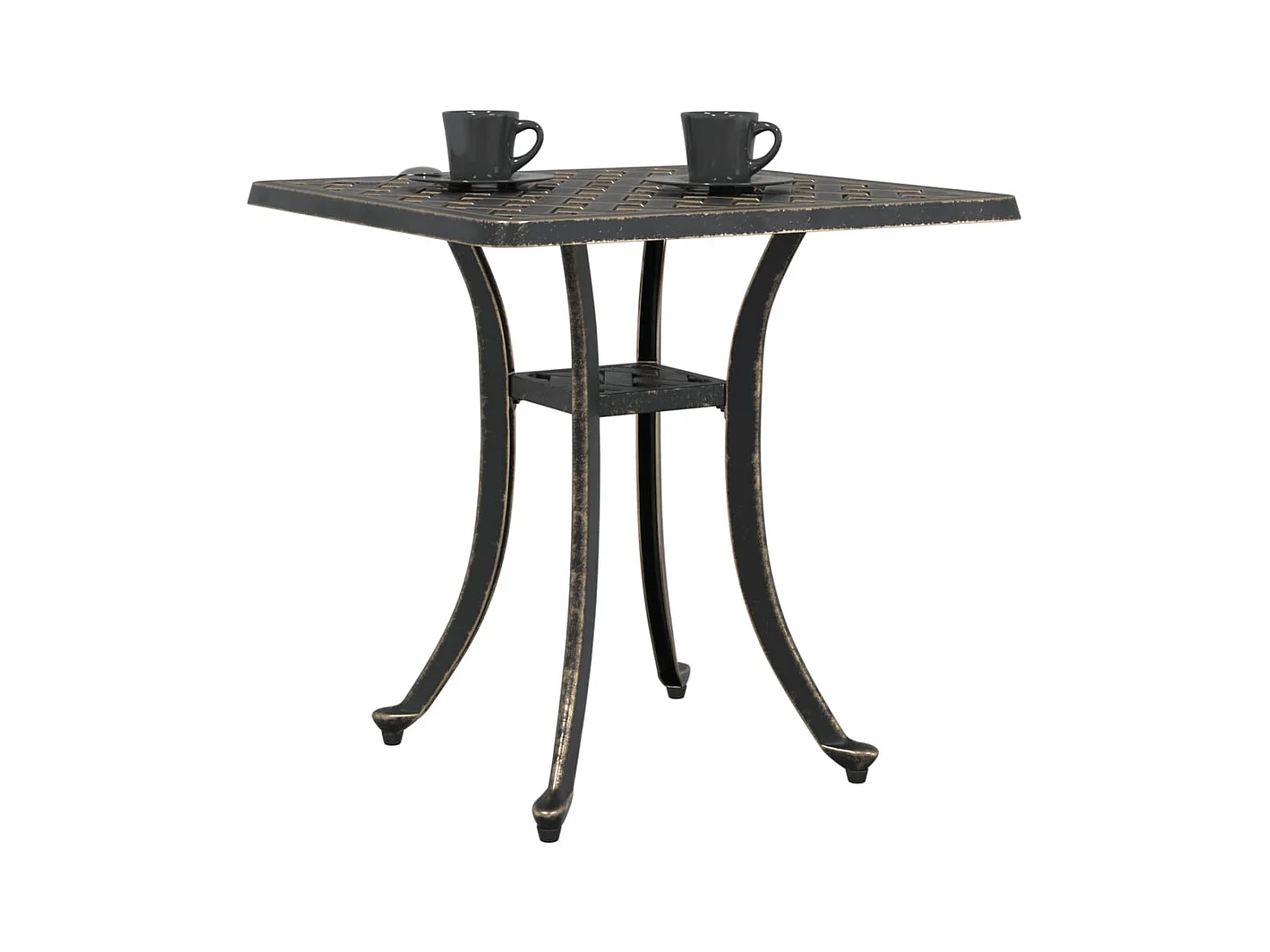 Table de jardin bronze 53x53x53 aluminium coulé