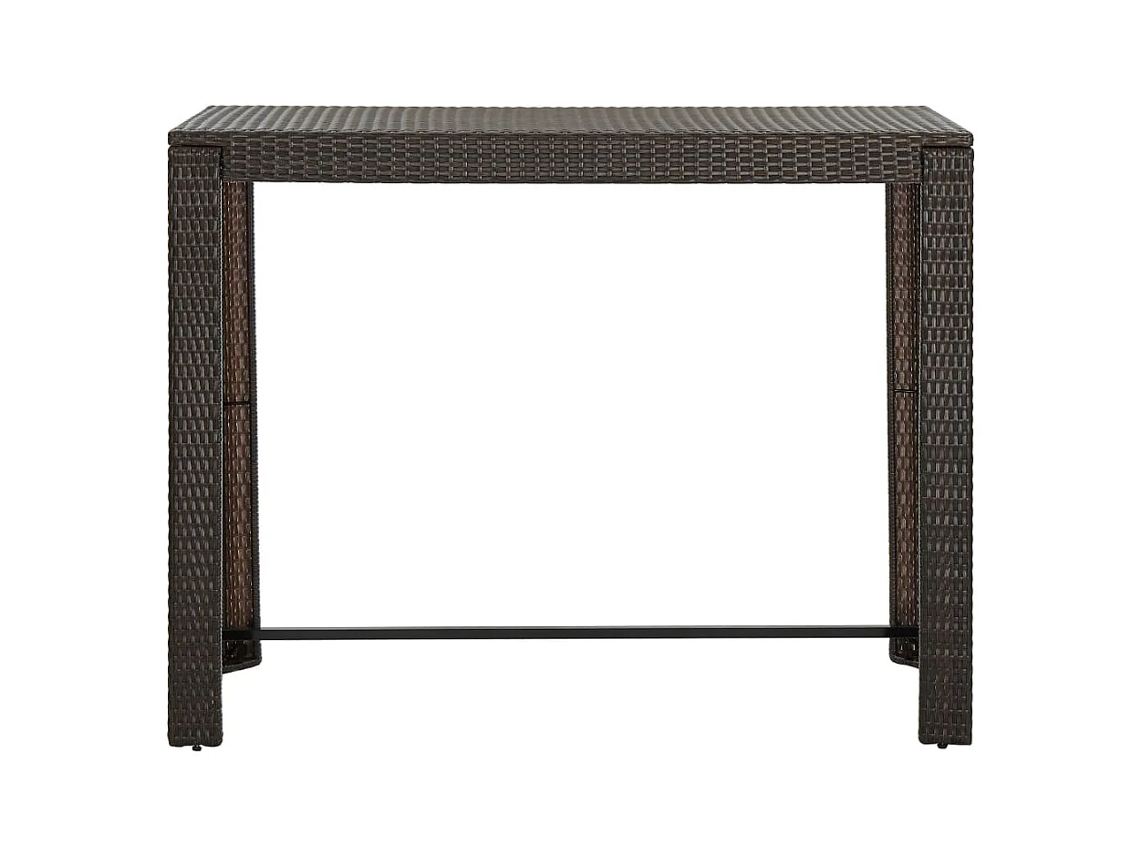 Table de bar de jardin Marron 140,5x60,5x110,5 Résine tressée