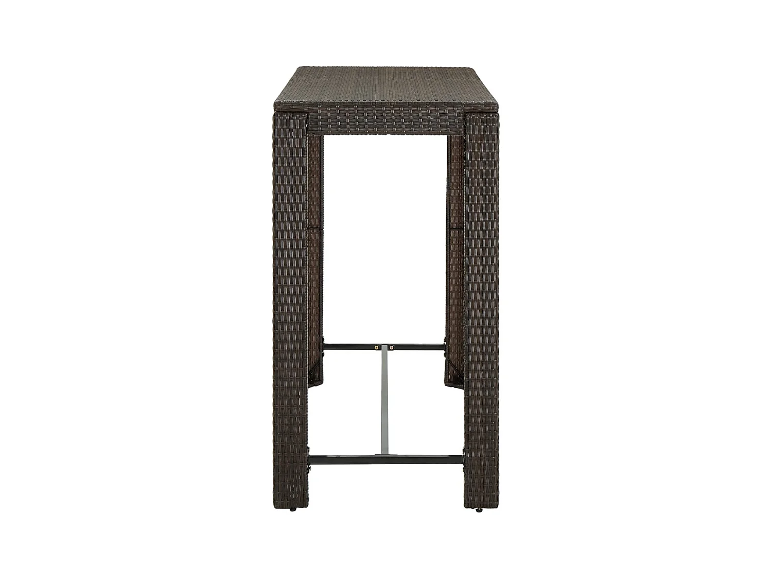 Table de bar de jardin Marron 140,5x60,5x110,5 Résine tressée