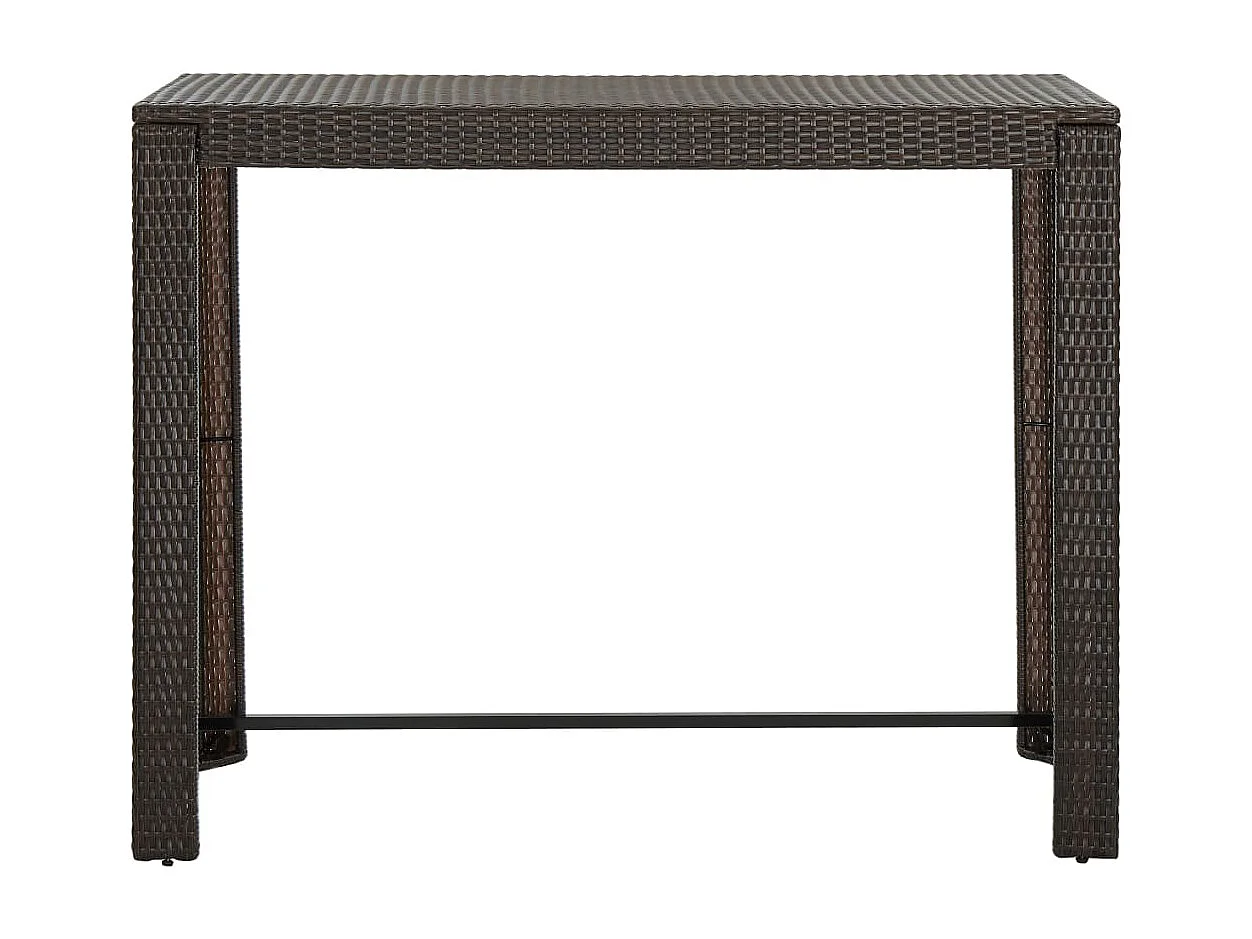 Table de bar de jardin Marron 140,5x60,5x110,5 Résine tressée