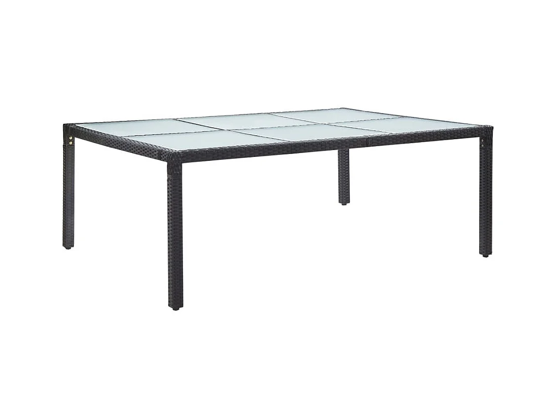 Table à dîner d'extérieur Noir 200x150x74 Résine tressée