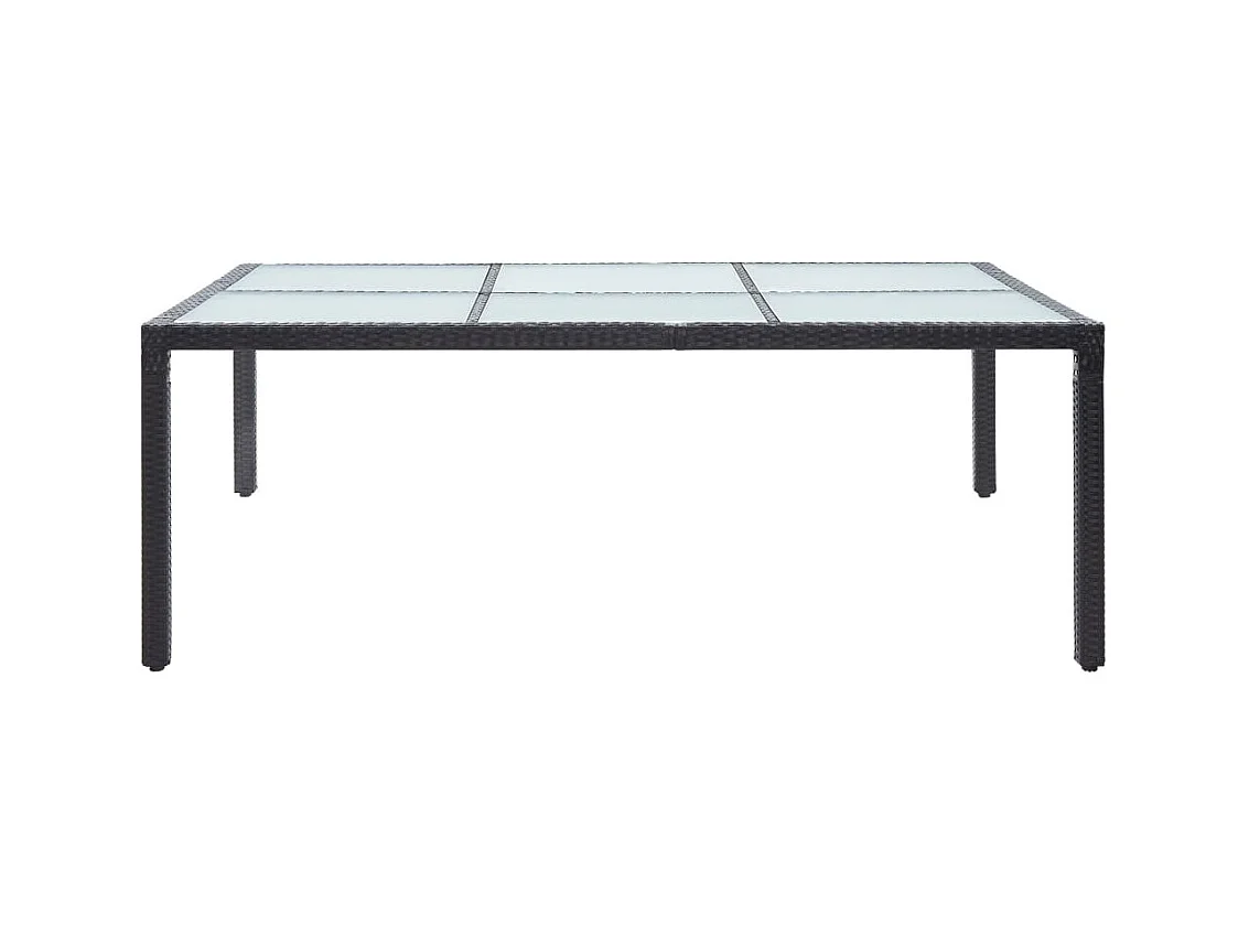 Table à dîner d'extérieur Noir 200x150x74 Résine tressée