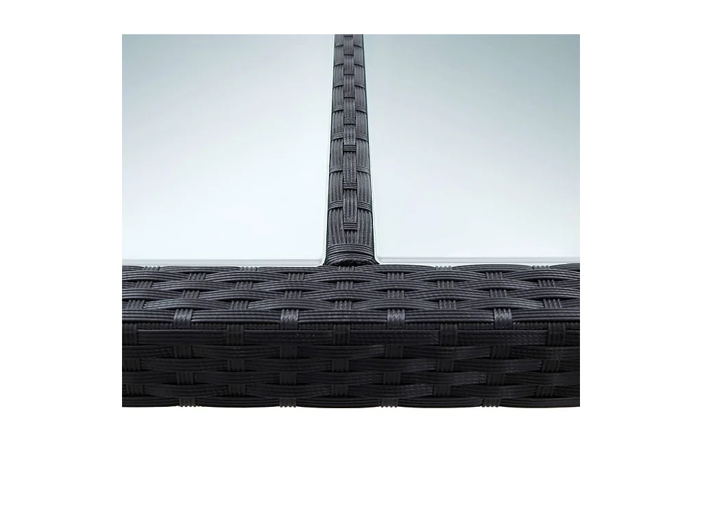 Table à dîner d'extérieur Noir 200x150x74 Résine tressée