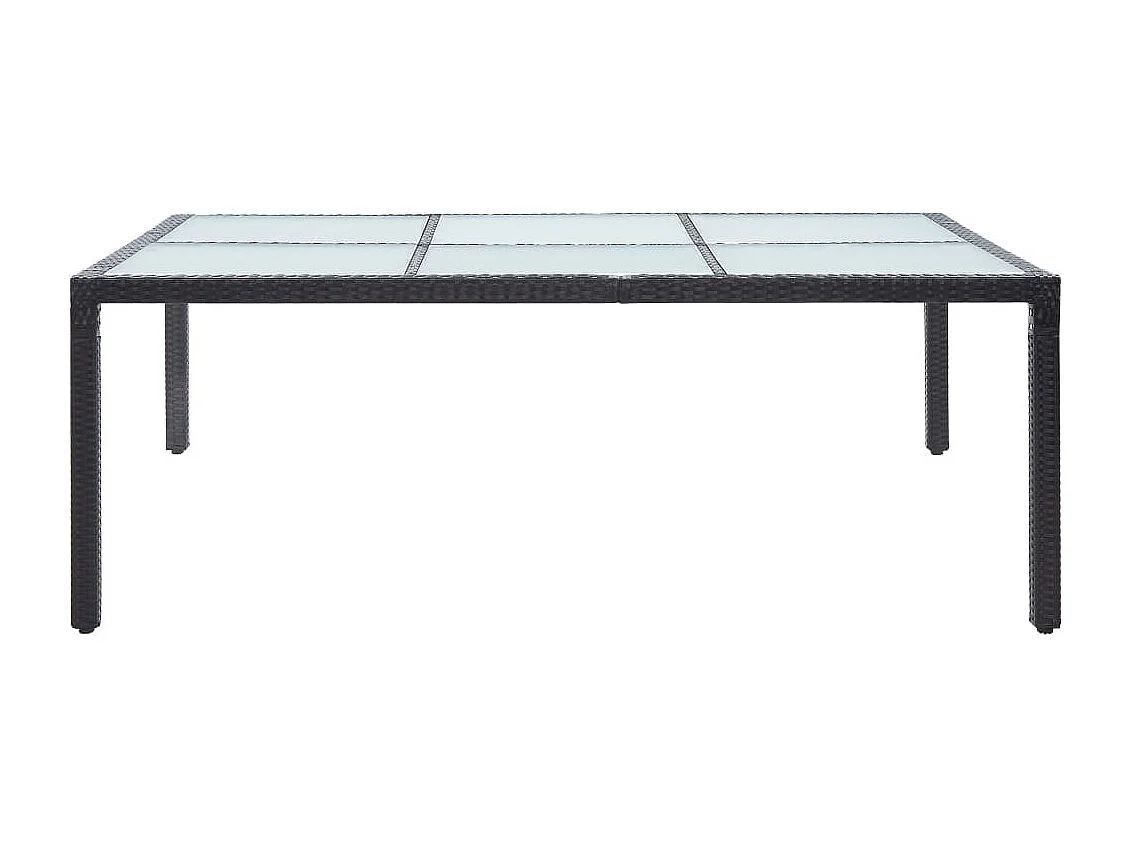 Table à dîner d'extérieur Noir 200x150x74 Résine tressée
