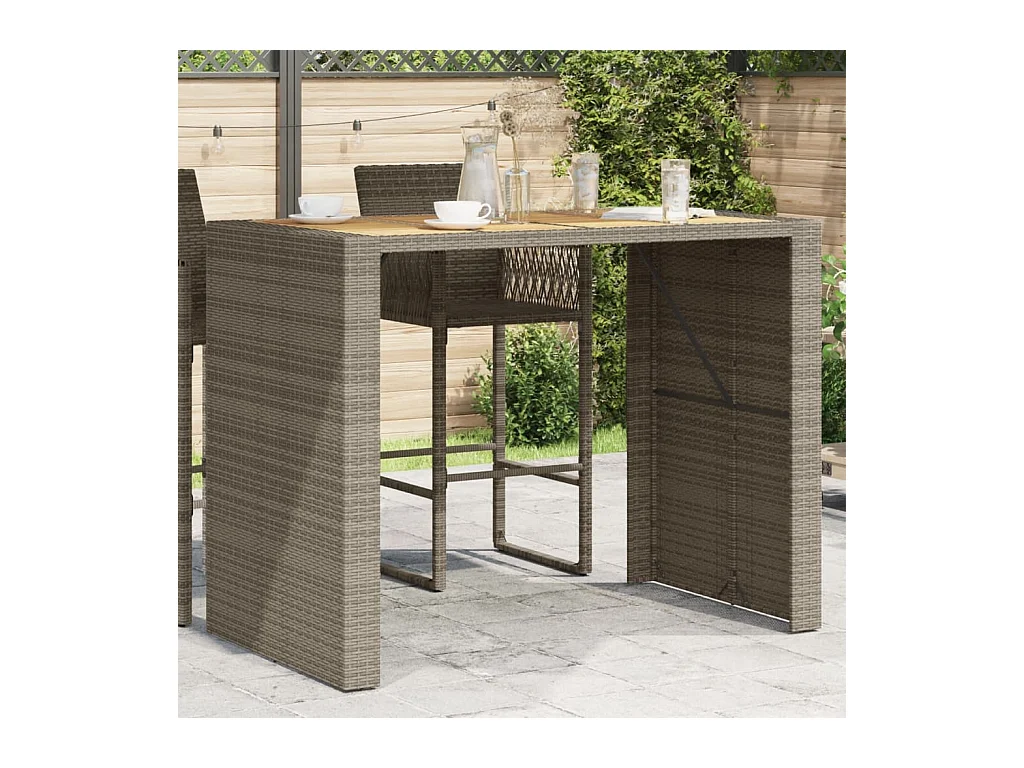 Table de jardin avec dessus en bois d'acacia gris 145x80x110