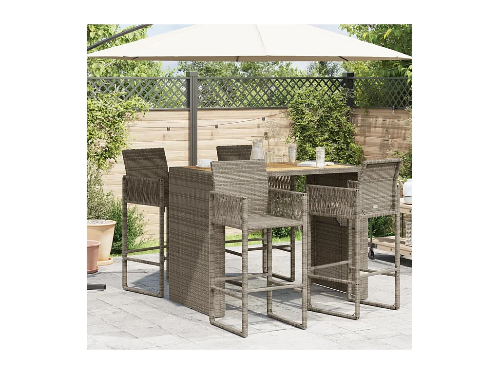 Table de jardin avec dessus en bois d'acacia gris 145x80x110