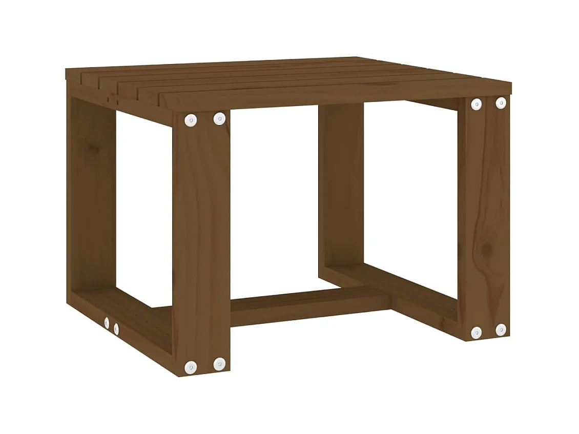 Table d'appoint jardin marron miel 40x38x28,5 bois massif pin