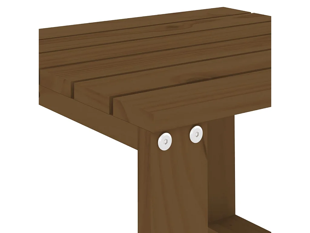 Table d'appoint jardin marron miel 40x38x28,5 bois massif pin