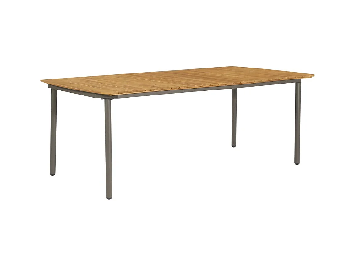 Table de jardin 200x100x72 Bois d'acacia solide et acier 2