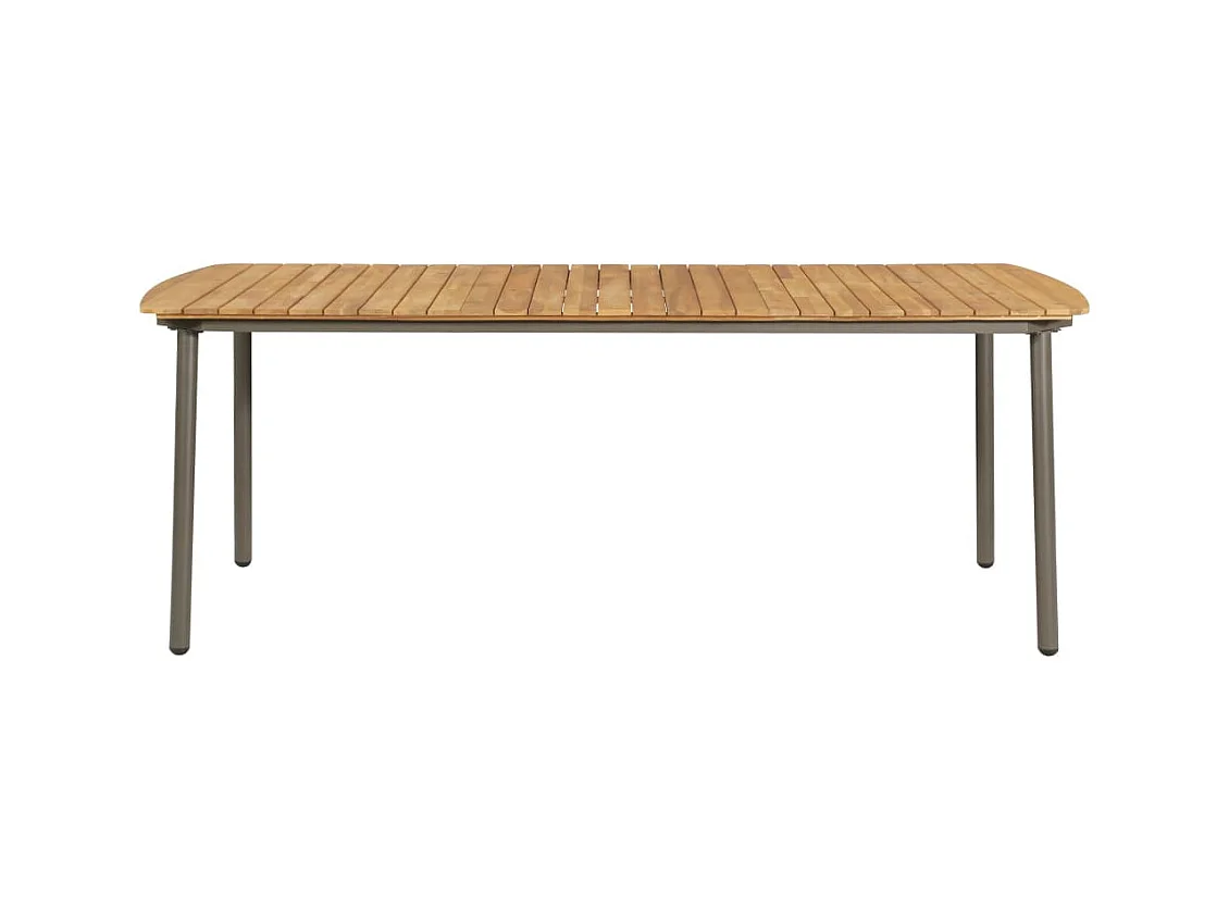 Table de jardin 200x100x72 Bois d'acacia solide et acier 2