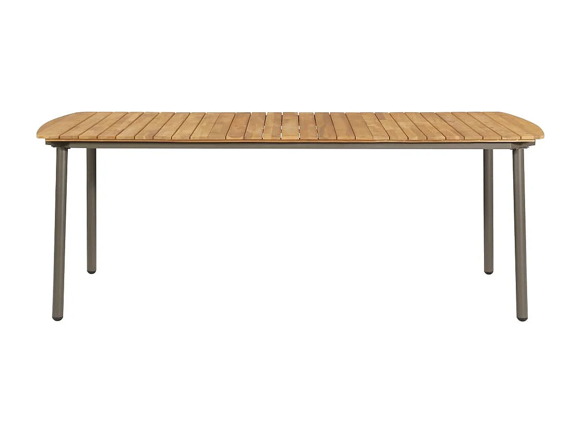 Table de jardin 200x100x72 Bois d'acacia solide et acier 2