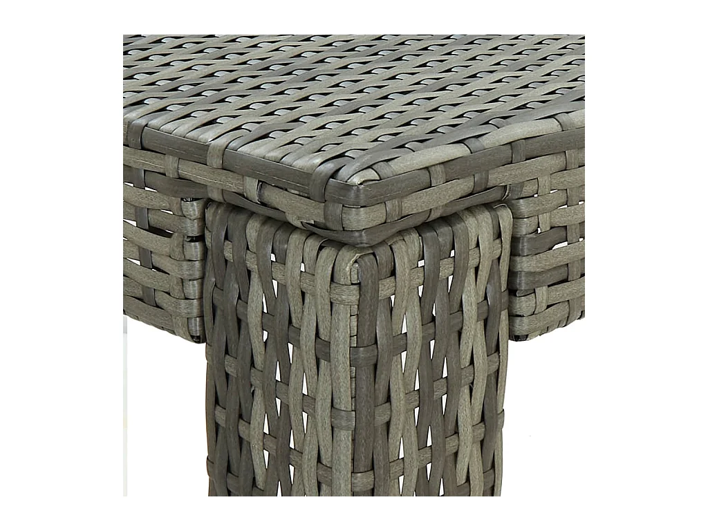 Table de bar de jardin Gris 100x60,5x110,5 Résine tressée