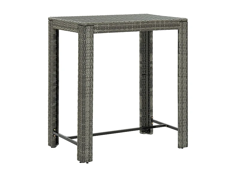 Table de bar de jardin Gris 100x60,5x110,5 Résine tressée