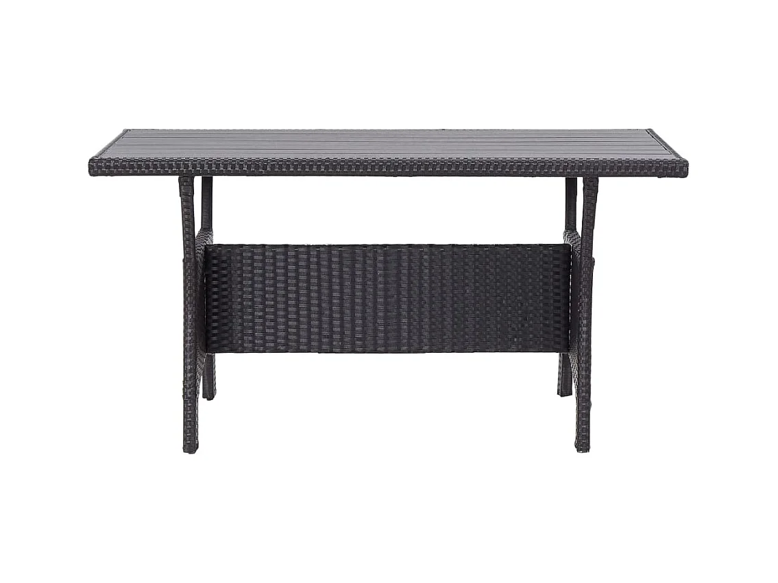 Table de jardin Noir 120x70x66 Résine tressée