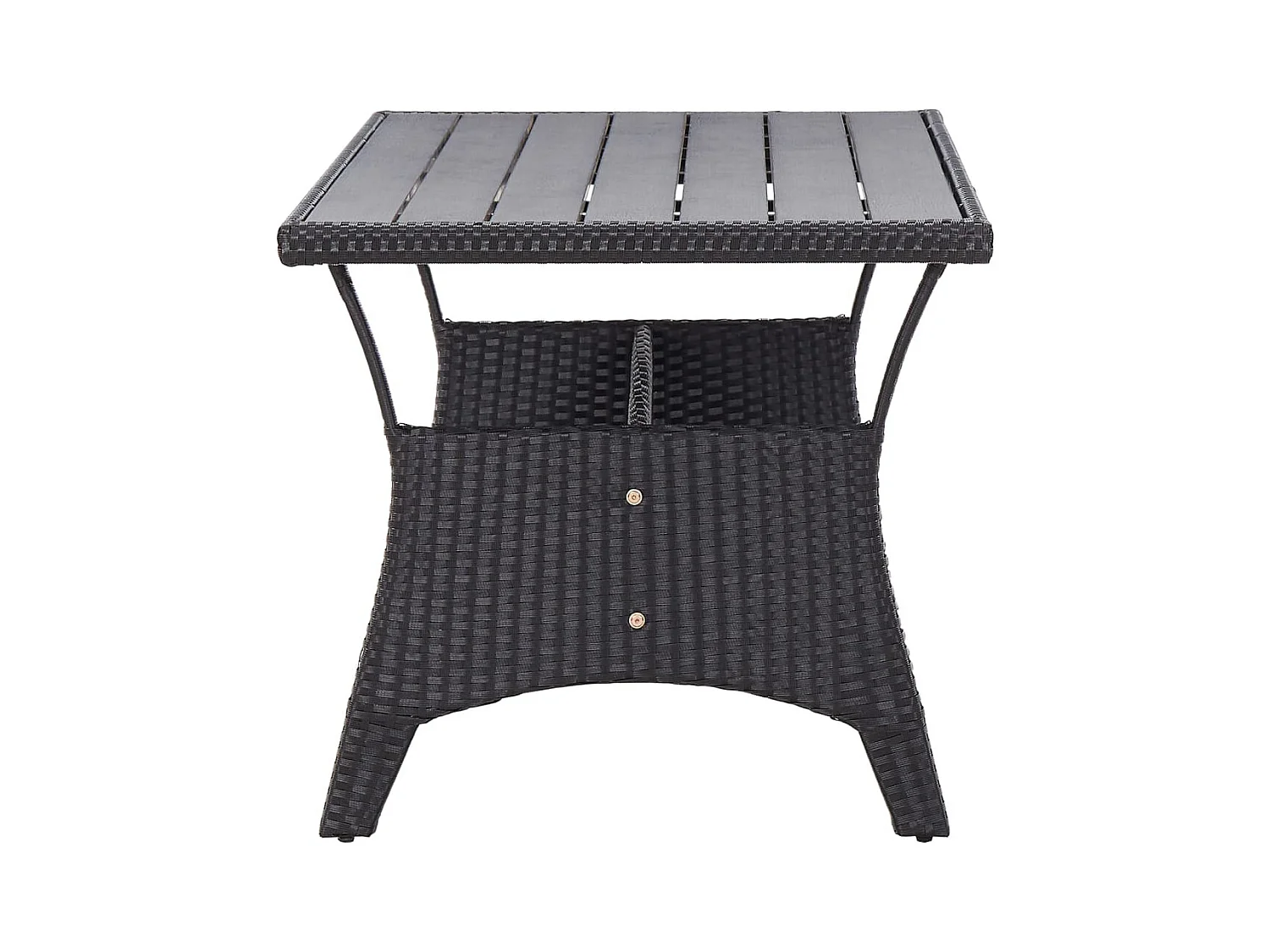 Table de jardin Noir 120x70x66 Résine tressée