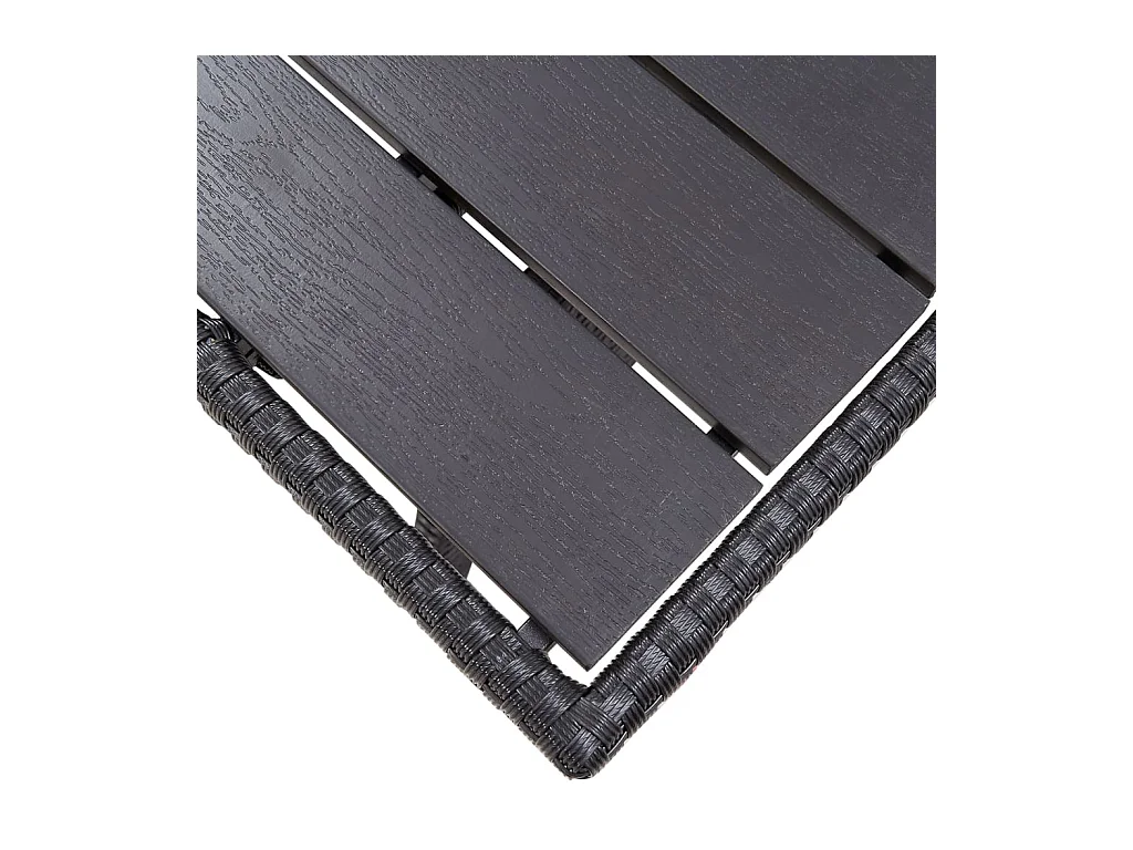 Table de jardin Noir 120x70x66 Résine tressée
