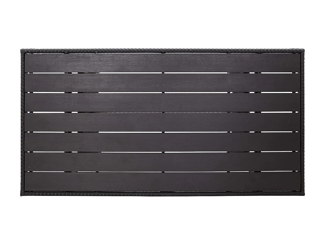 Table de jardin Noir 120x70x66 Résine tressée