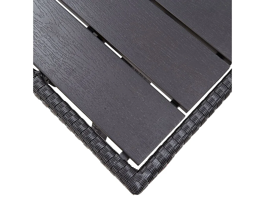 Table de jardin Noir 120x70x66 Résine tressée