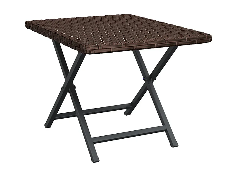 Table pliable marron 45x35x32 résine tressée