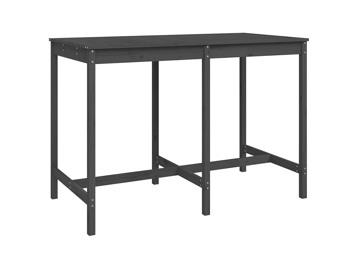 Table de jardin gris 159,5x82,5x110 bois massif de pin