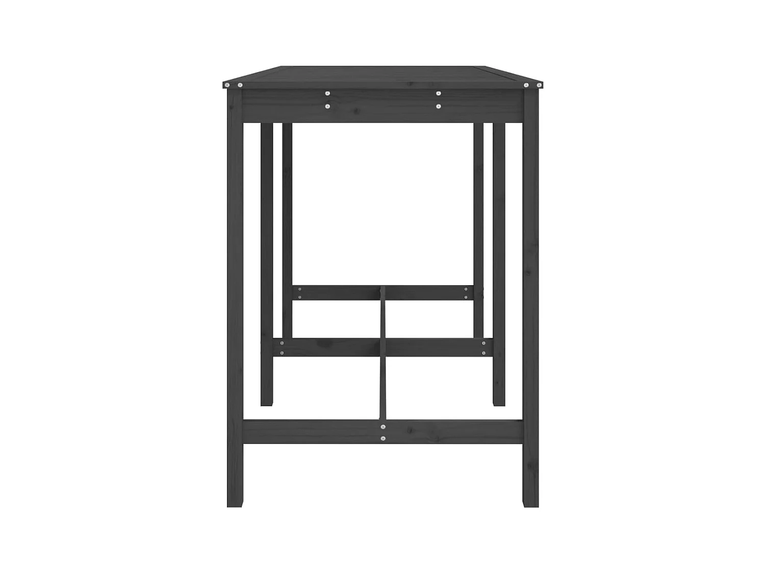 Table de jardin gris 159,5x82,5x110 bois massif de pin