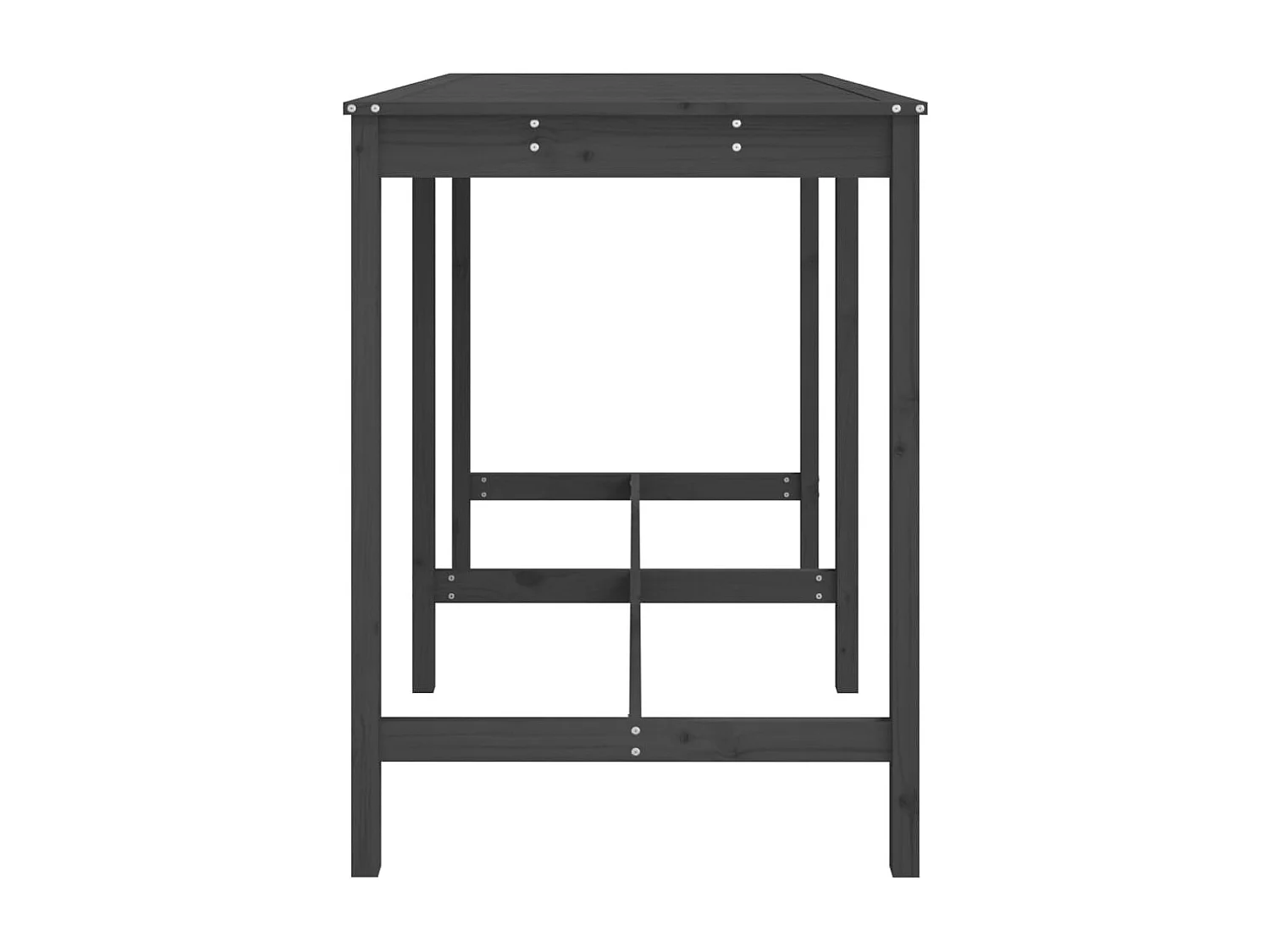 Table de jardin gris 159,5x82,5x110 bois massif de pin