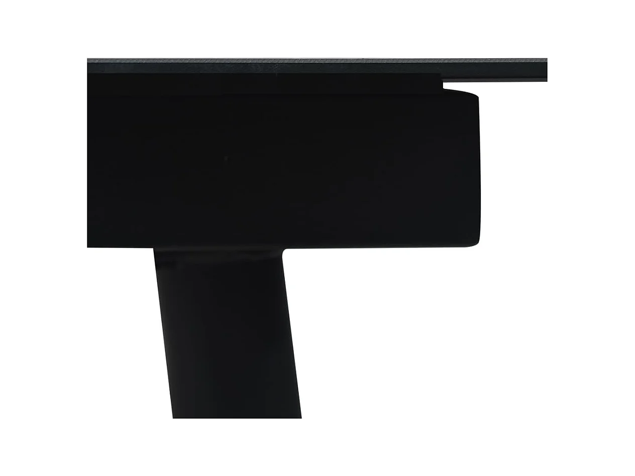 Table à dîner de jardin Noir 190x90x74 Acier et verre 4