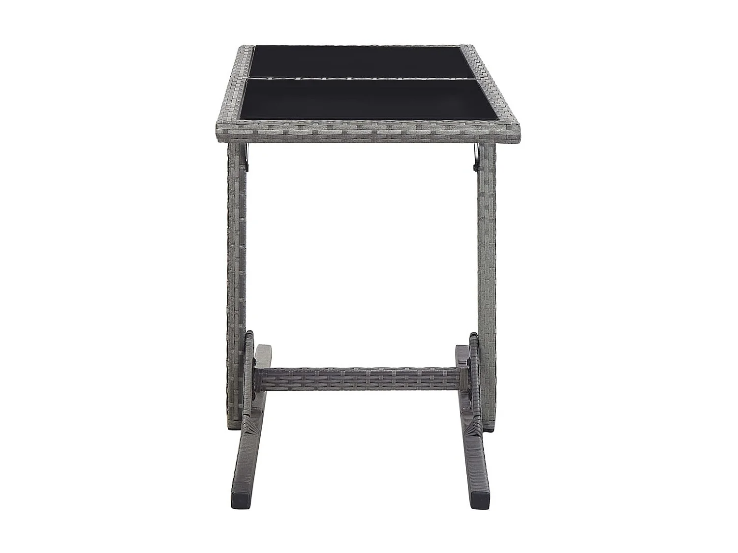 Table de jardin Anthracite 110x53x72 Verre et résine tressée