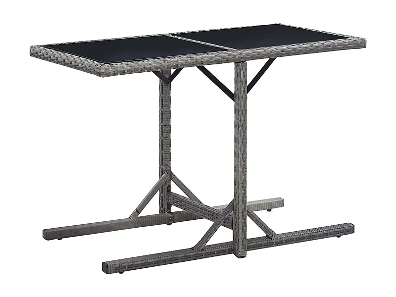 Table de jardin Anthracite 110x53x72 Verre et résine tressée