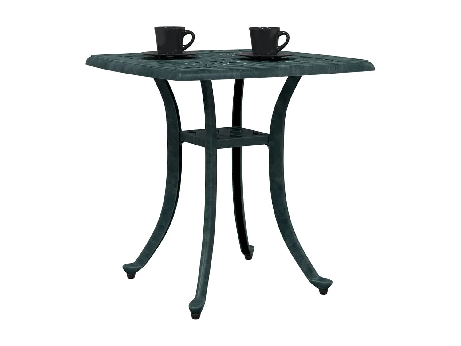 Table de jardin vert 53x53x53 aluminium coulé