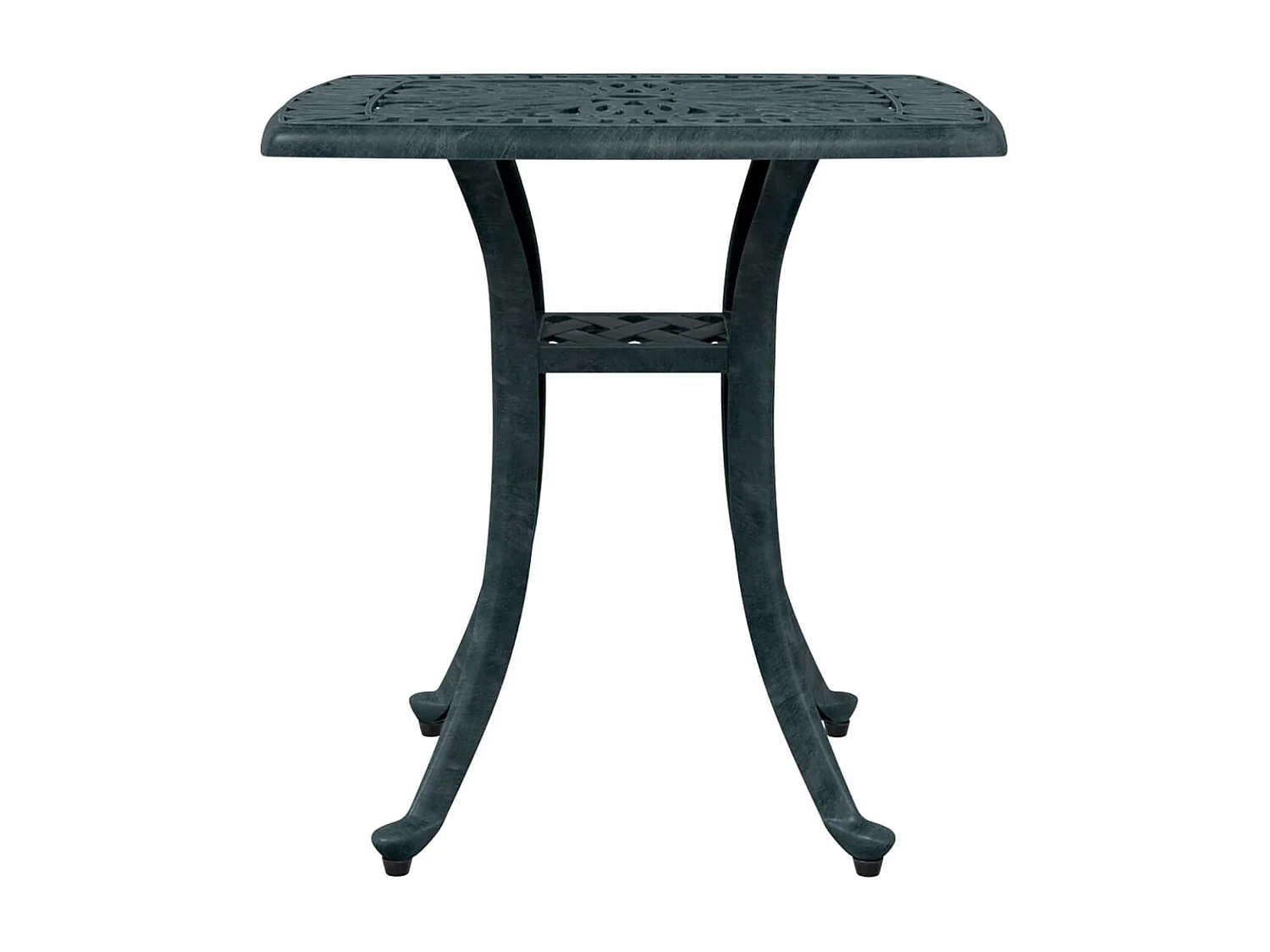 Table de jardin vert 53x53x53 aluminium coulé