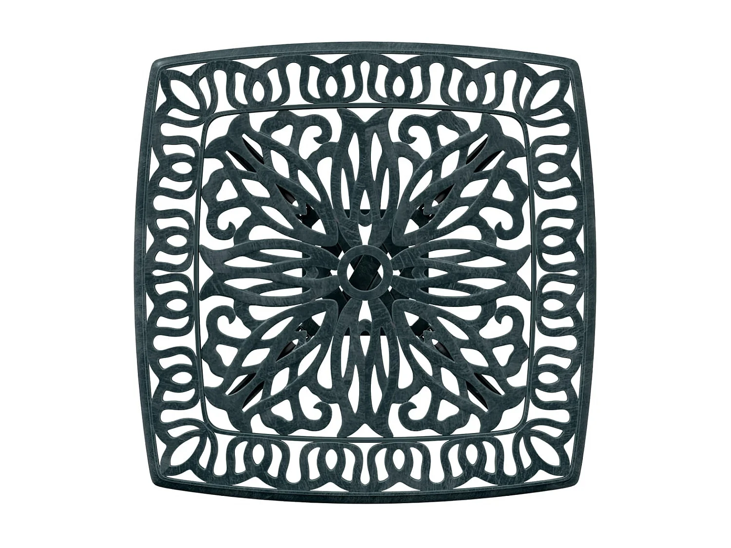 Table de jardin vert 53x53x53 aluminium coulé