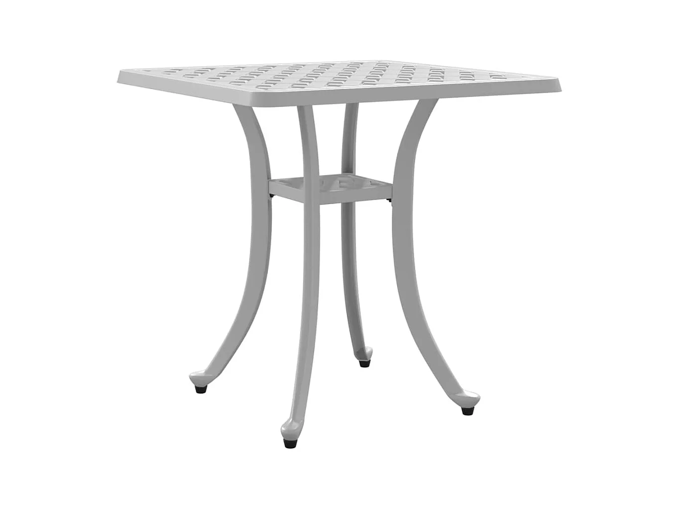 Table de jardin blanc 53x53x53 aluminium coulé