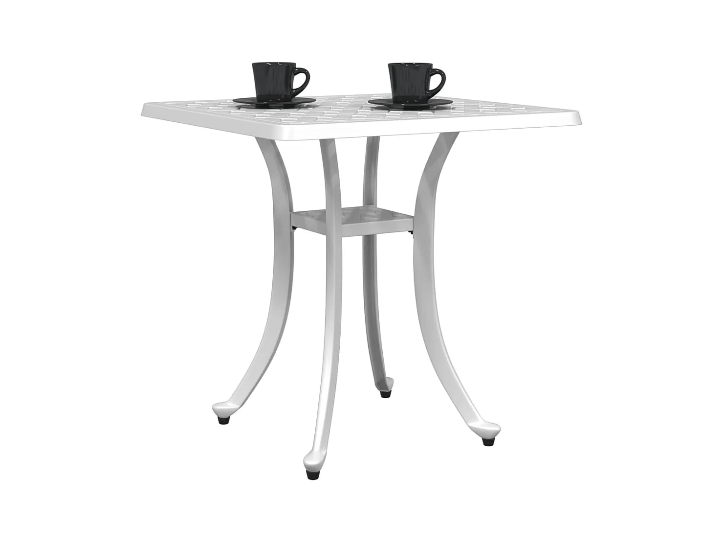Table de jardin blanc 53x53x53 aluminium coulé