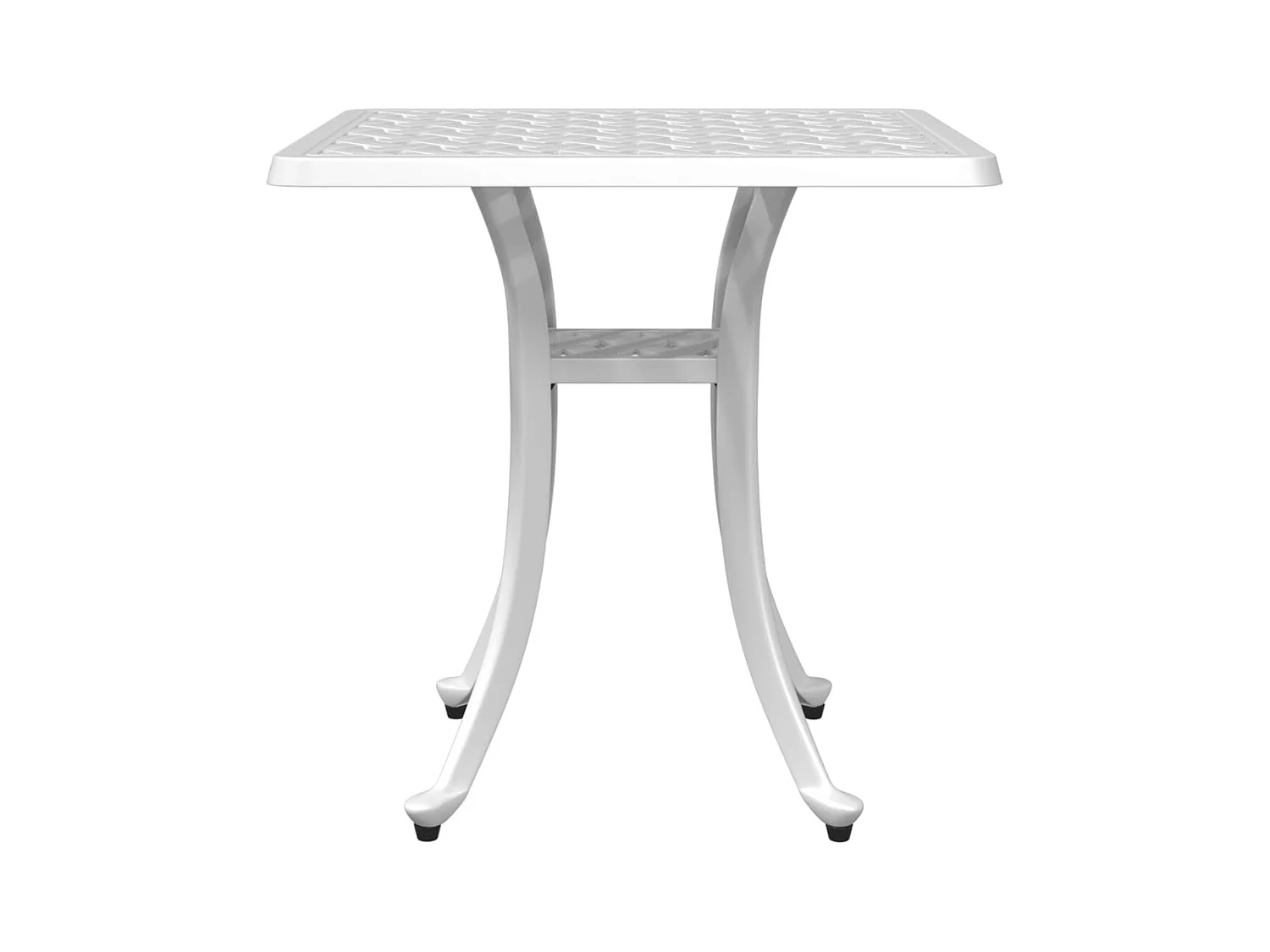 Table de jardin blanc 53x53x53 aluminium coulé