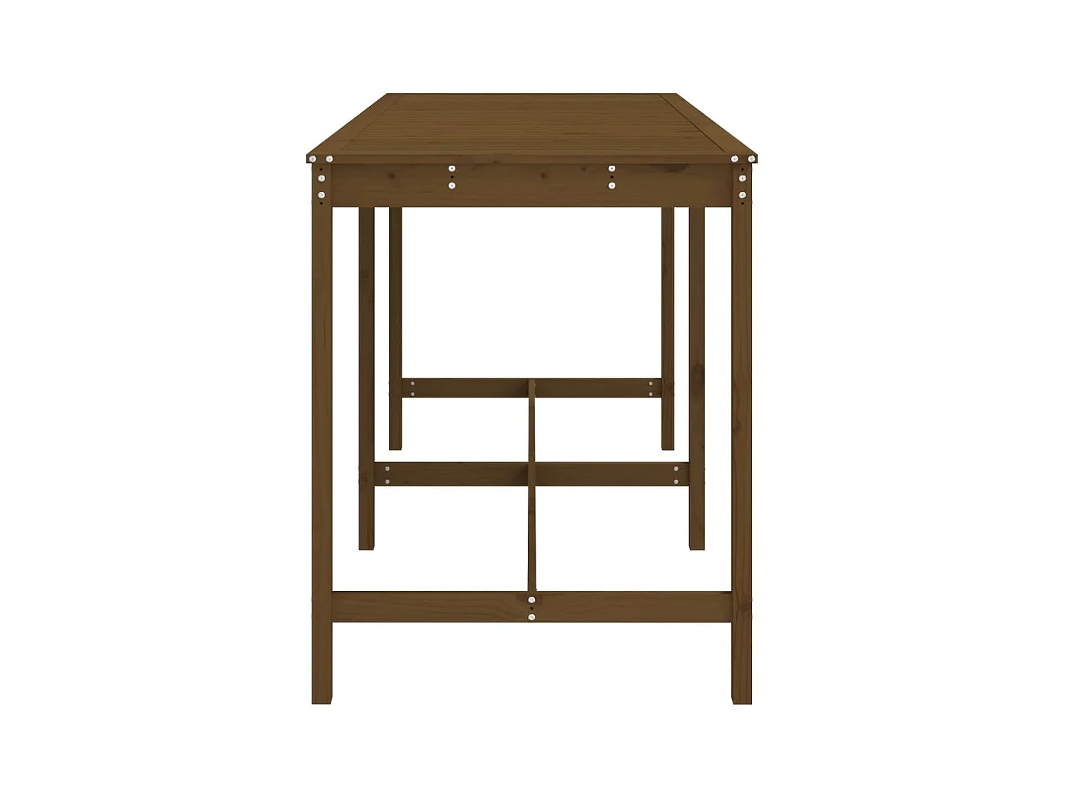 Table de jardin marron miel 203,5x90x110 bois massif de pin