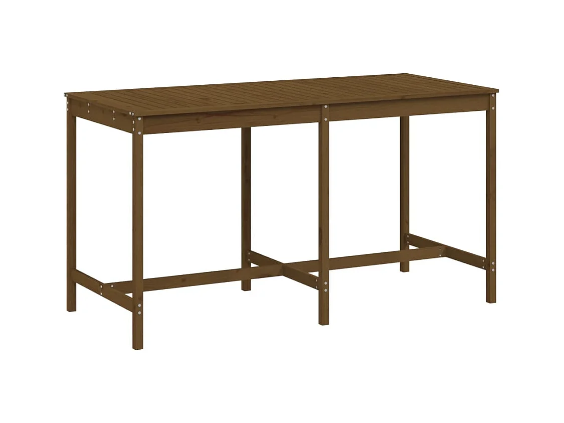 Table de jardin marron miel 203,5x90x110 bois massif de pin