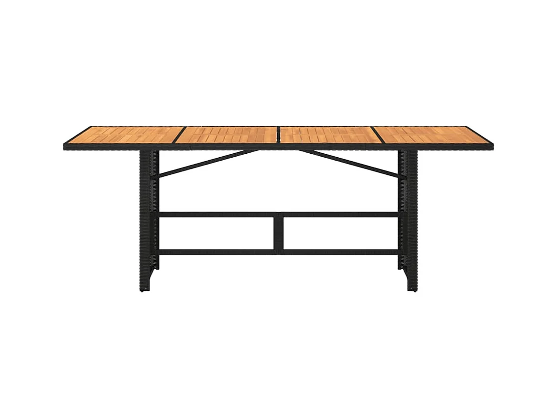Table de jardin avec dessus en bois d'acacia noir 190x80x74
