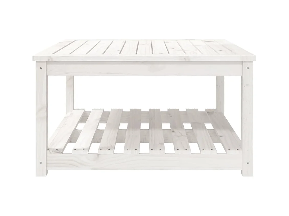 Table de jardin blanc 82,5x82,5x45 bois massif de pin