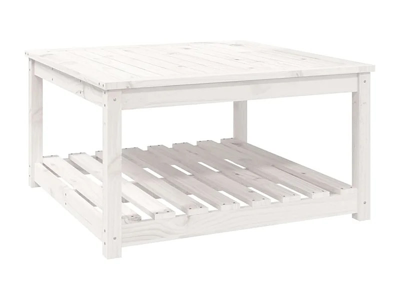 Table de jardin blanc 82,5x82,5x45 bois massif de pin