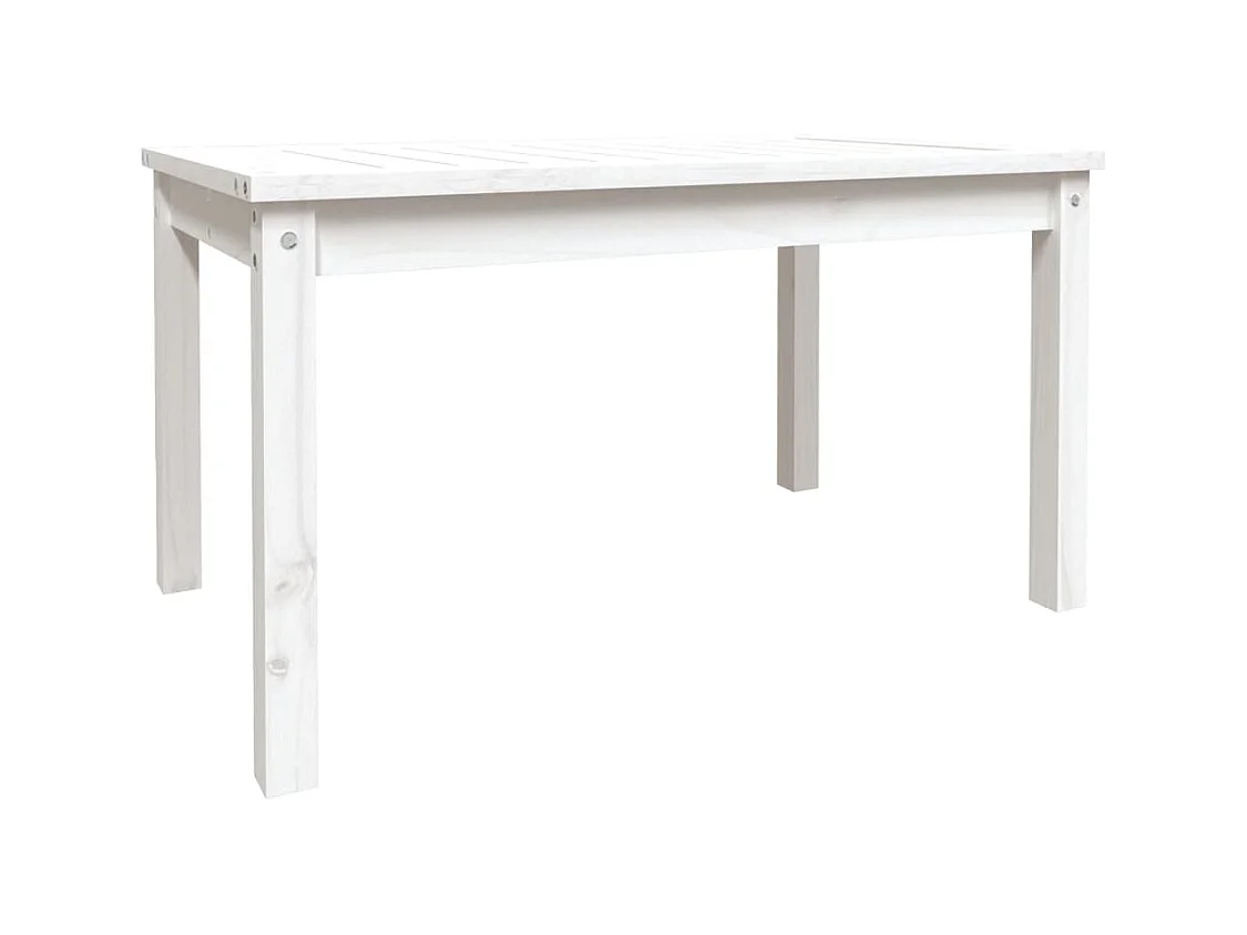 Table de jardin blanc 82,5x50,5x45 bois massif de pin