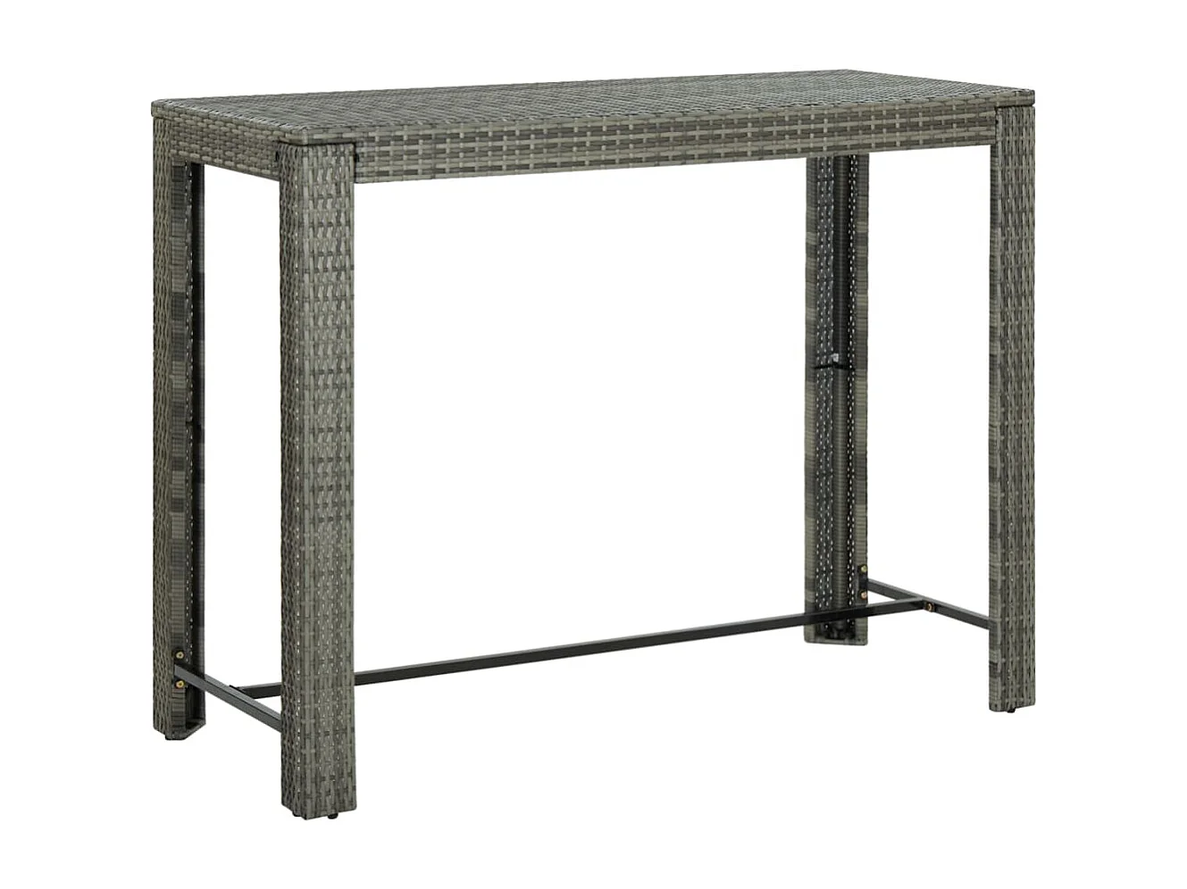 Table de bar de jardin Gris 140,5x60,5x110,5 Résine tressée