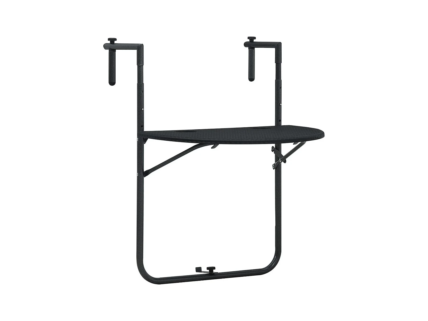 Table de balcon Noir 60x64x83,5 Plastique Aspect de rotin
