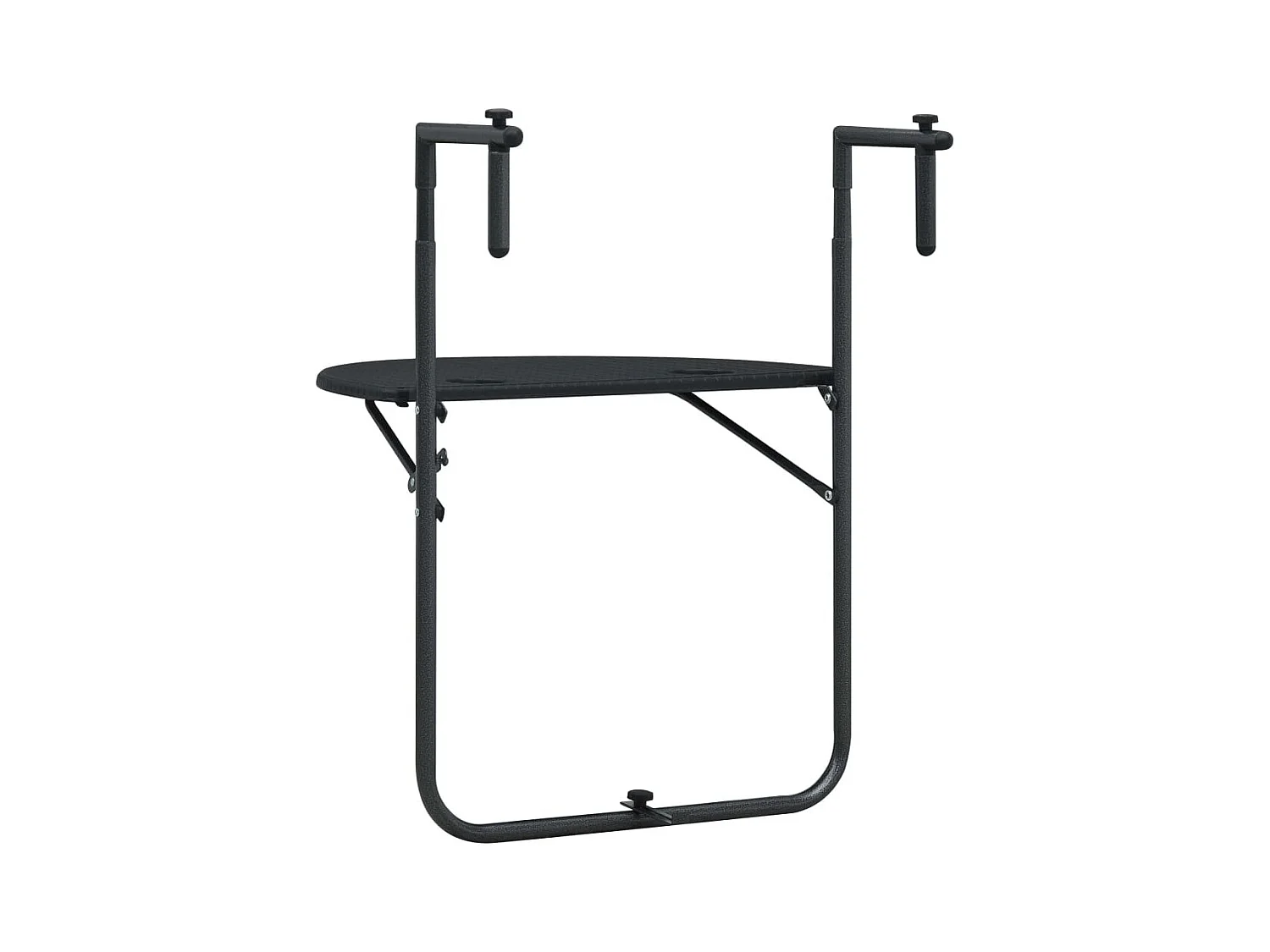 Table de balcon Noir 60x64x83,5 Plastique Aspect de rotin