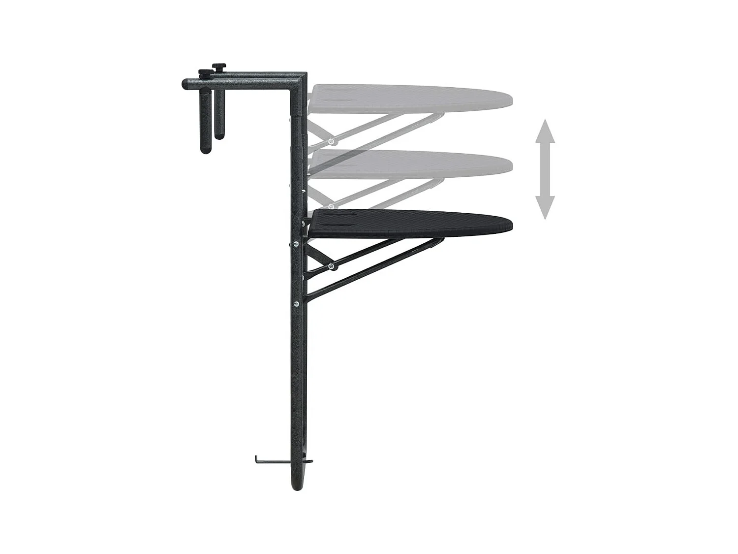 Table de balcon Noir 60x64x83,5 Plastique Aspect de rotin