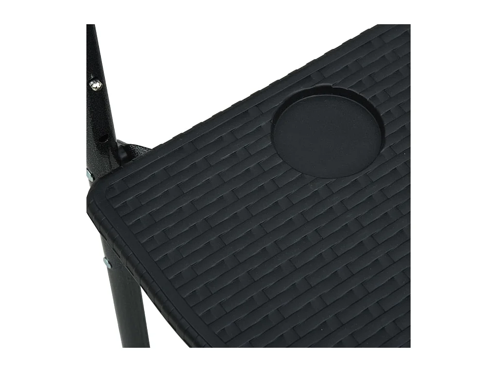 Table de balcon Noir 60x64x83,5 Plastique Aspect de rotin