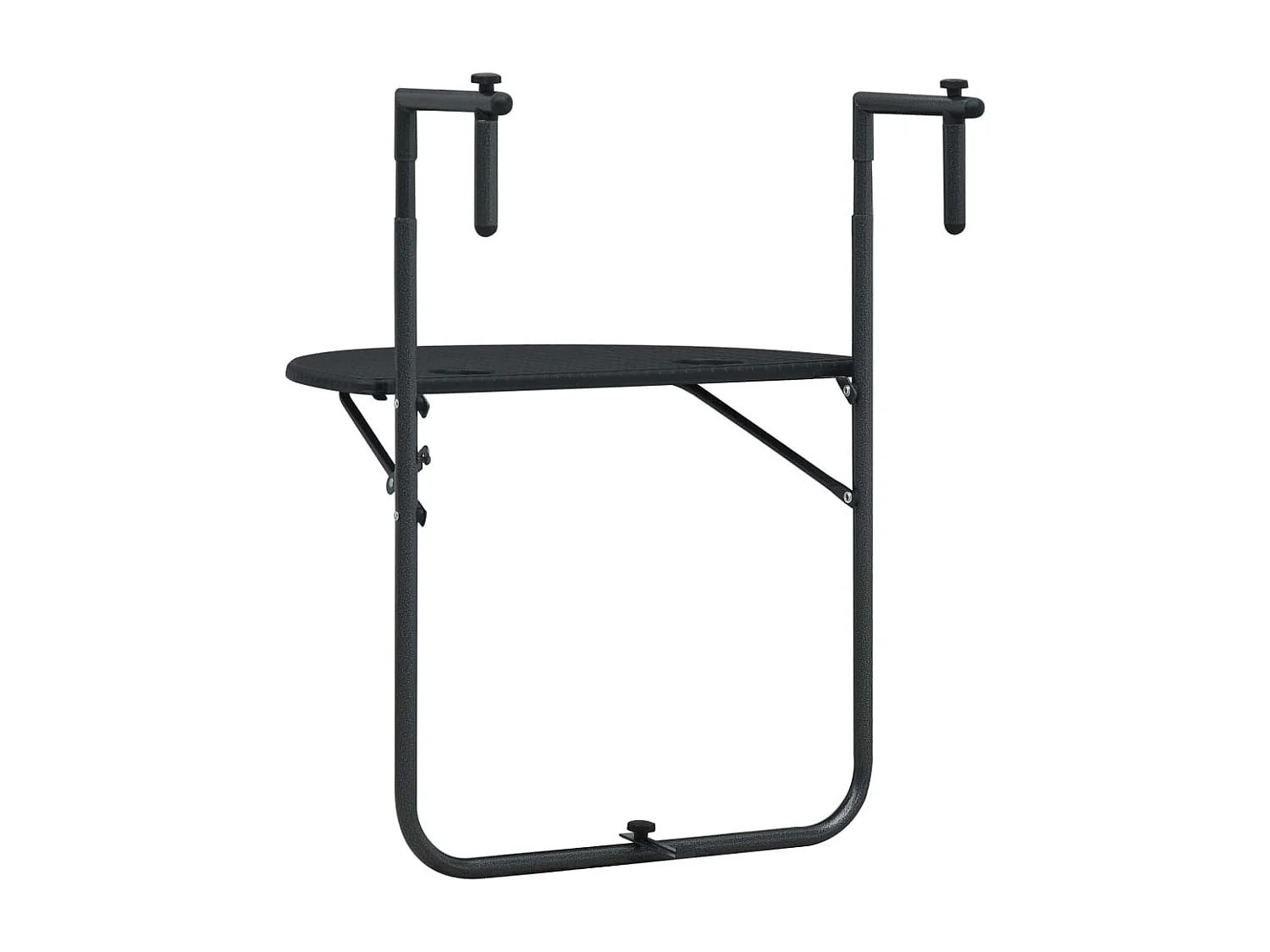 Table de balcon Noir 60x64x83,5 Plastique Aspect de rotin