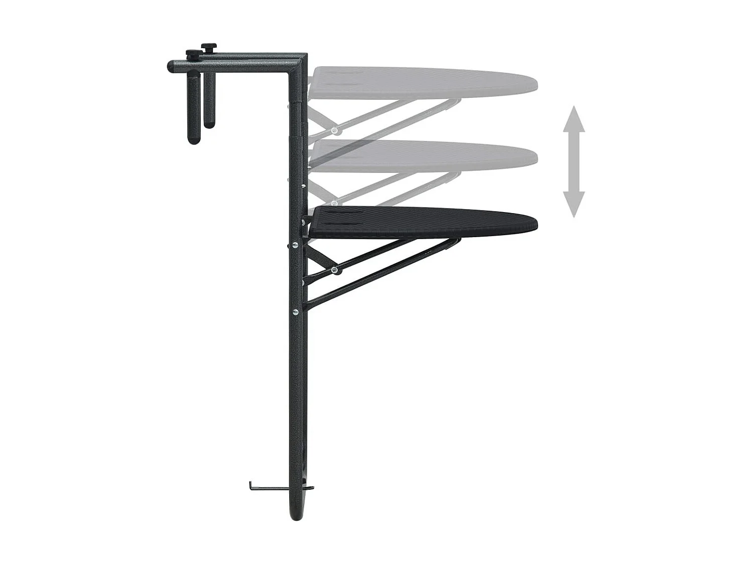 Table de balcon Noir 60x64x83,5 Plastique Aspect de rotin