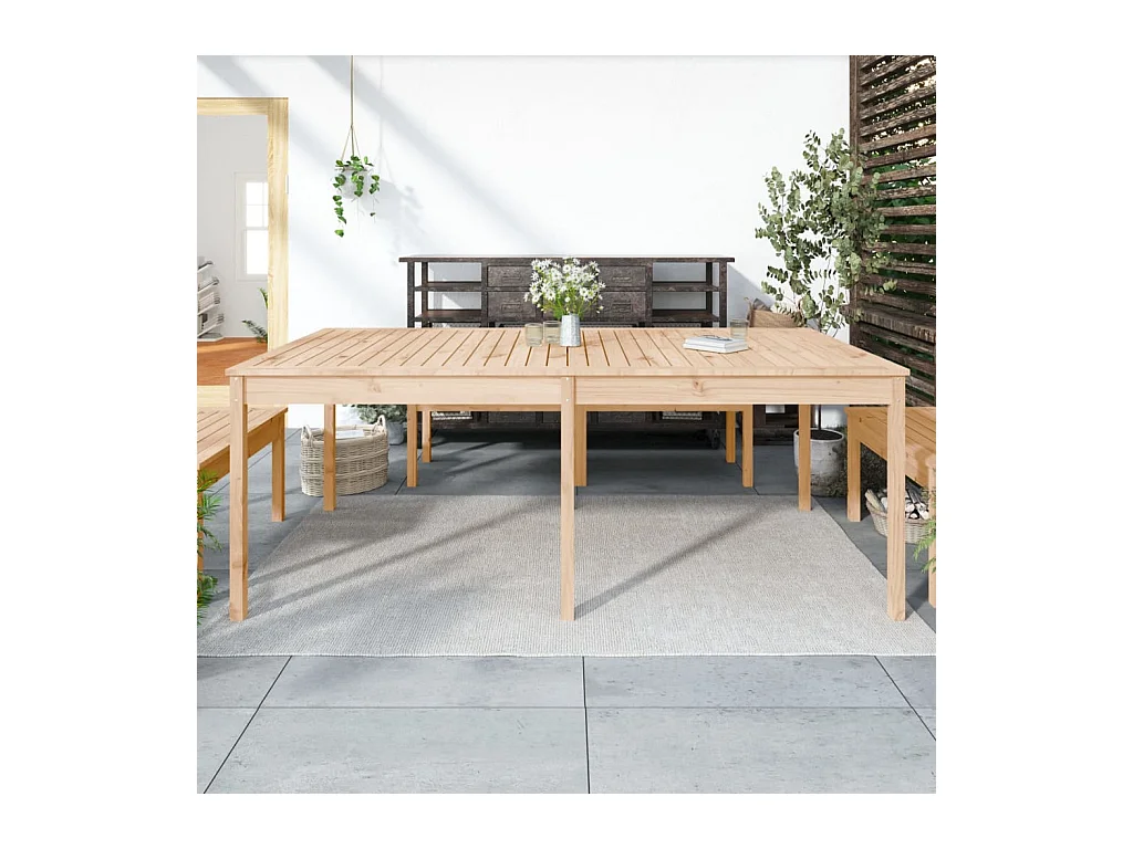 Table de jardin 203,5x100x76 bois massif de pin