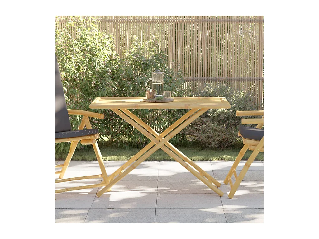 Table de jardin pliable 110x55x75 bambou